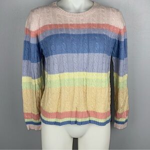 Vtg Jacobson’s Sweater Large Multicolor Striped Silk and Cashmere Blend *READ